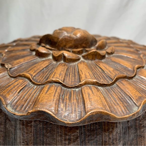 VINTAGE BARRICINI Candies CHOCOLATE CANDY GIFT BOX SYROCCO Wood Rose Flower Old - Picture 4 of 13